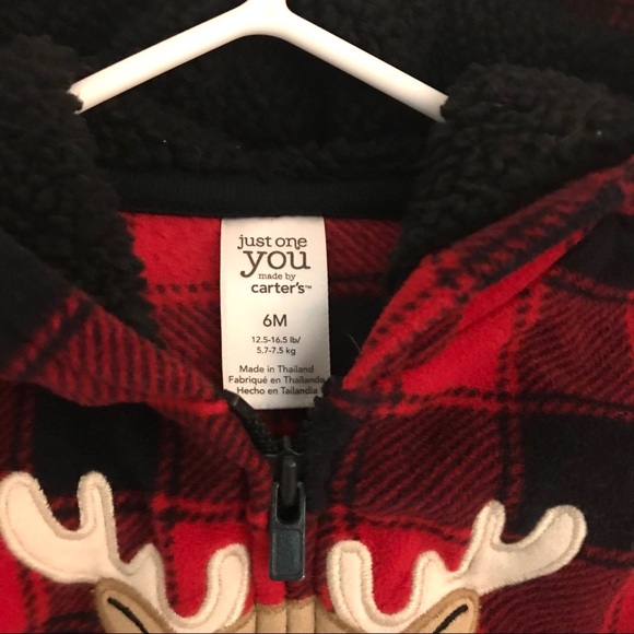 CARTER’S Just One You Infant Fleece Plaid Jacket - Picture 3 of 7